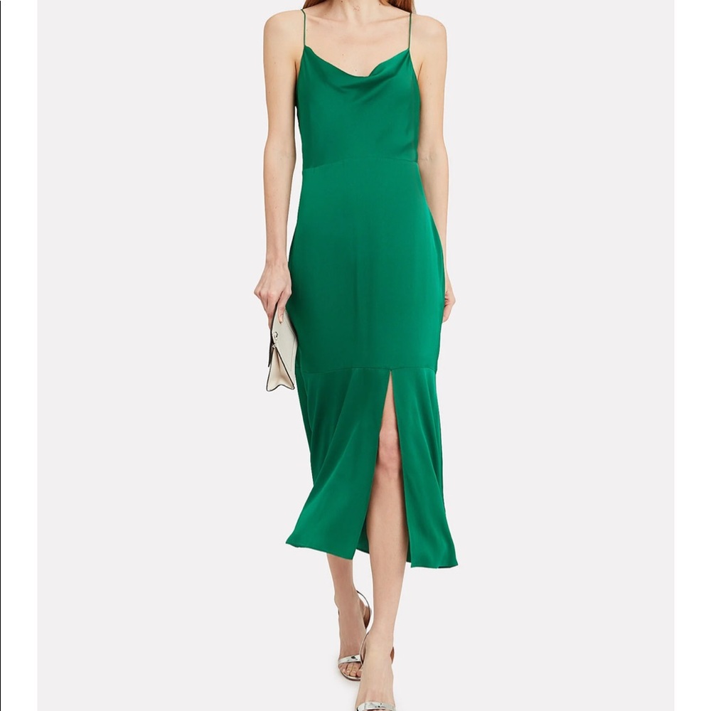 Intermix Paris Charmeuse Midi Dress 100% silk